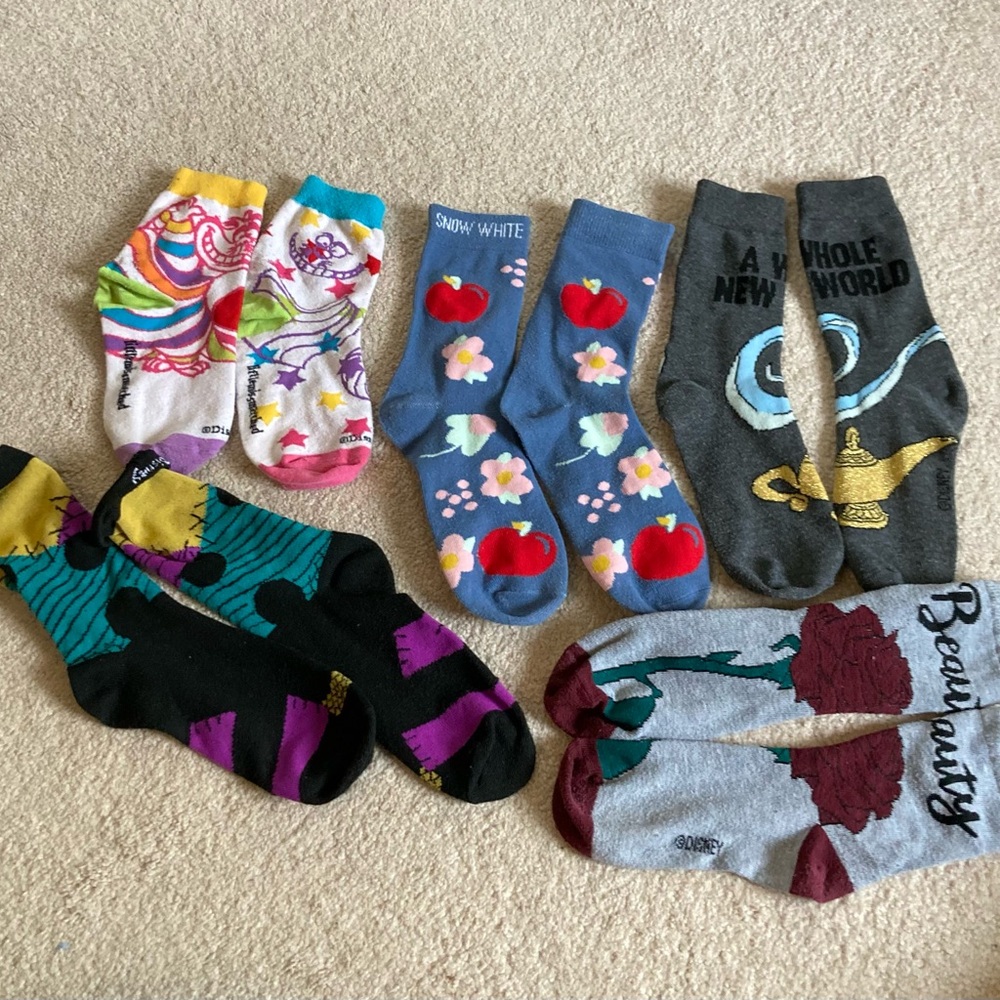 Disney Colorful Character Socks Set of Disney socks, 5 pairs